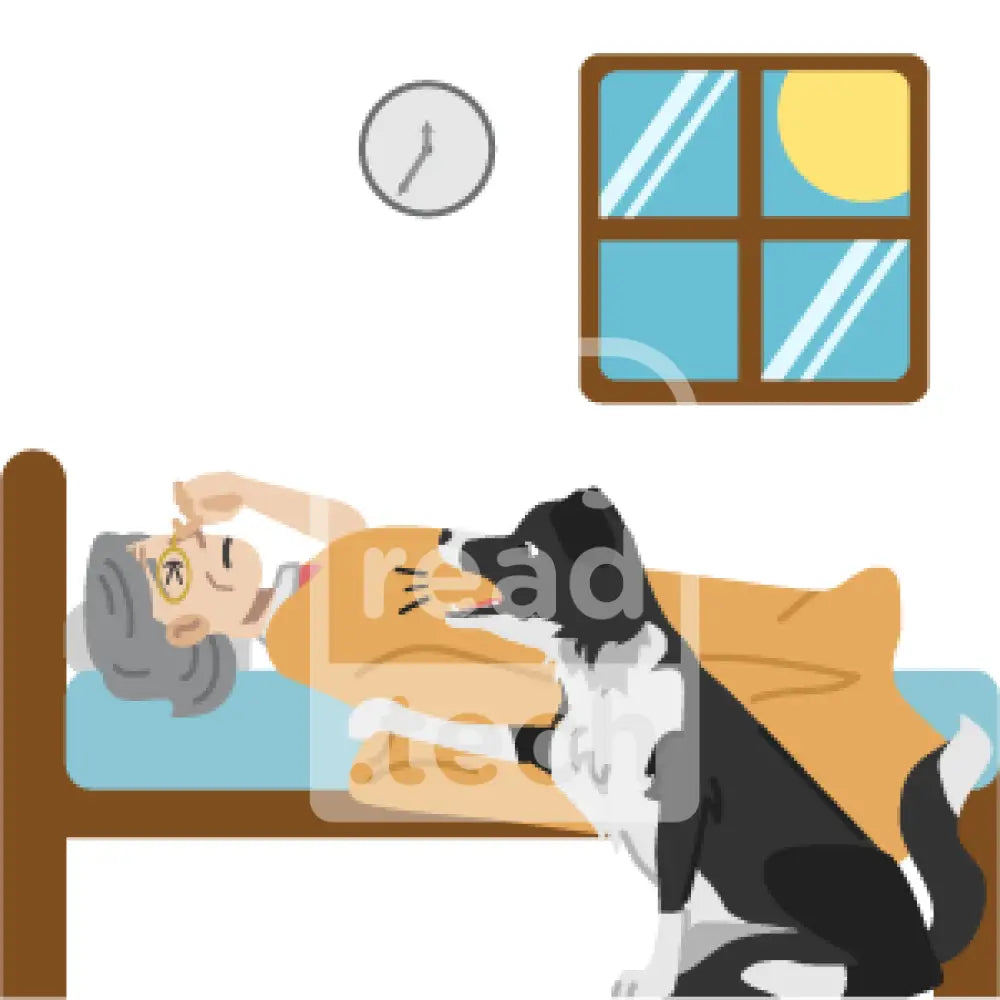 Dog Waking Up Senior Woman