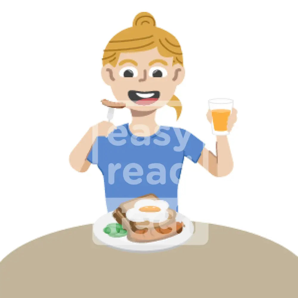 Girl Eating Breakfast