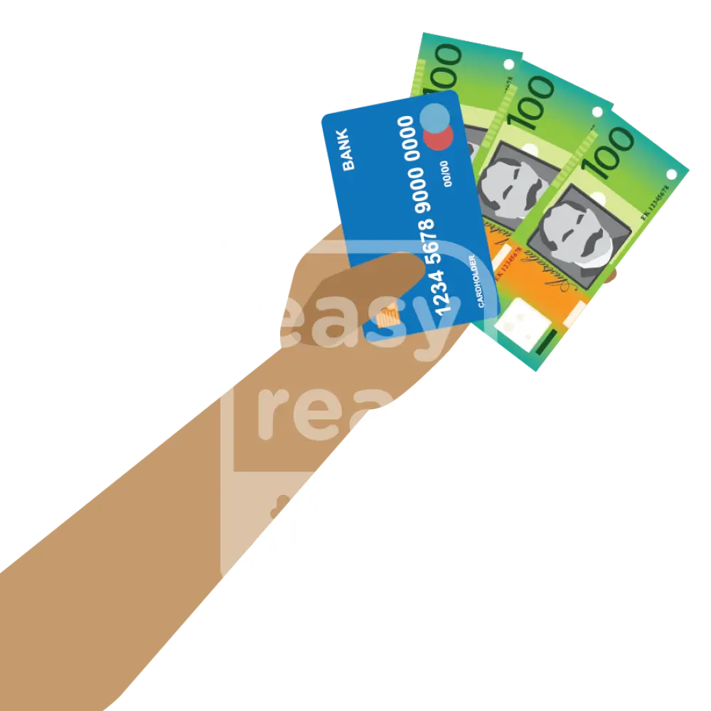Holding A Spending Card And Money