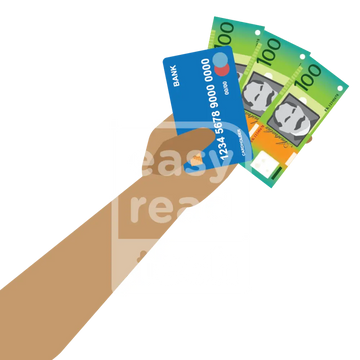 Holding A Spending Card And Money