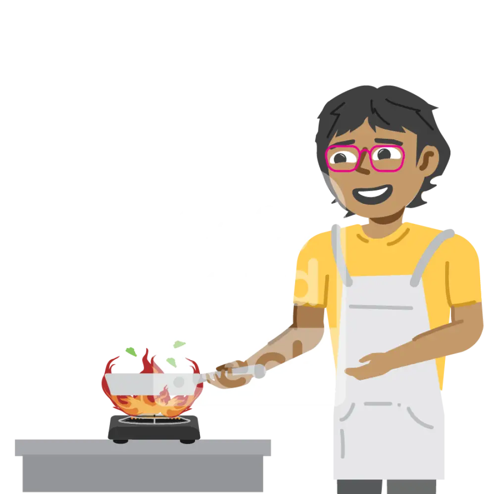 Man Cooking Food