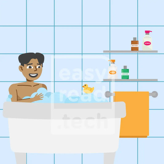 Man Taking A Bath