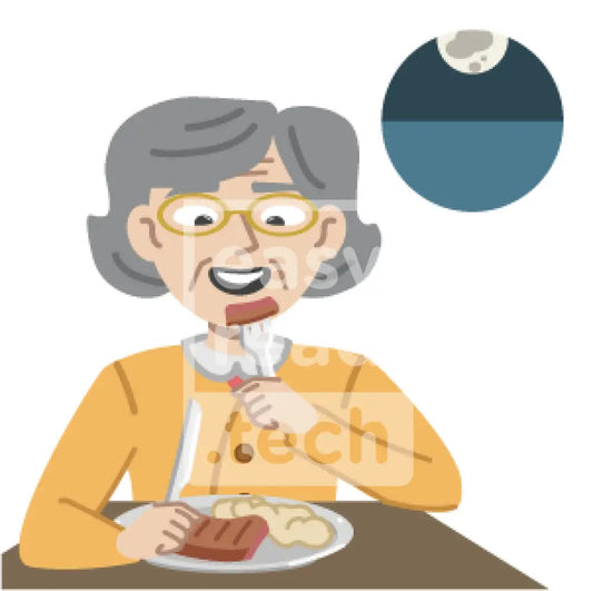 Senior Woman Eating Dinner