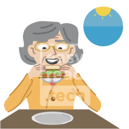 Senior Woman Eating Lunch