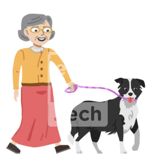 Senior Woman Walking The Dog