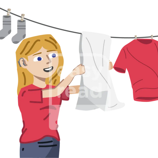 Woman Hanging Up Clothes
