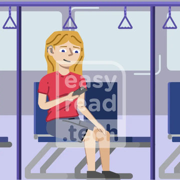 Woman Sitting On Public Transport