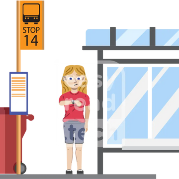 Woman Waiting For Bus