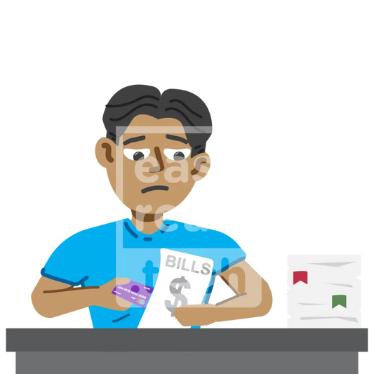 Young Man Paying Bills