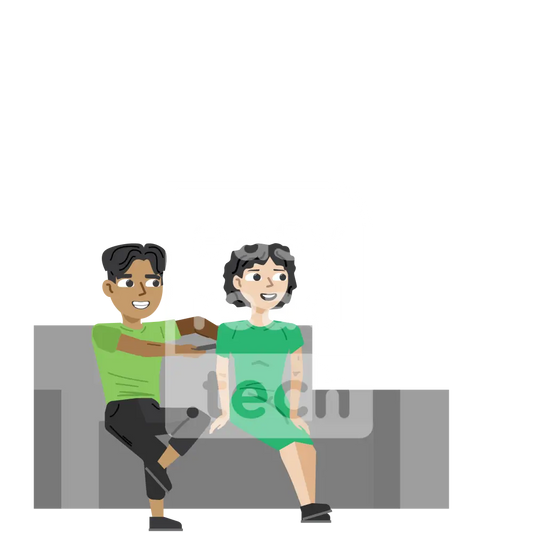 Man And Woman Sitting On Couch