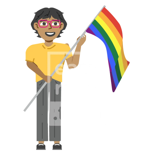 Man Holding A Pride Flag
