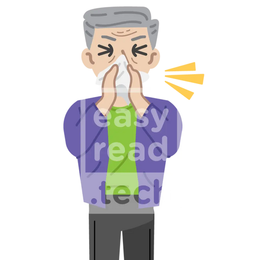 Senior Man Sneezing