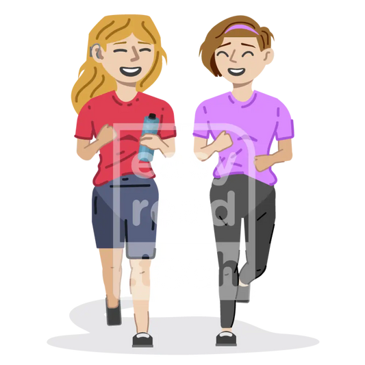 Two Friends Running