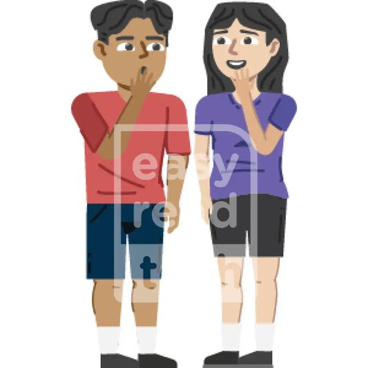 Two People Whispering