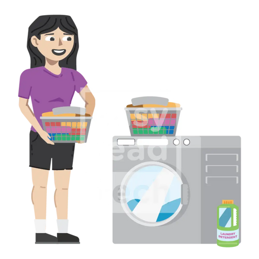 Woman doing laundry