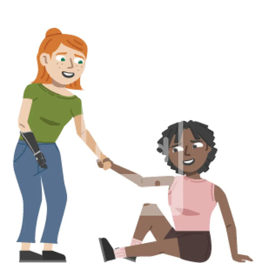 Woman Helping Someone Up