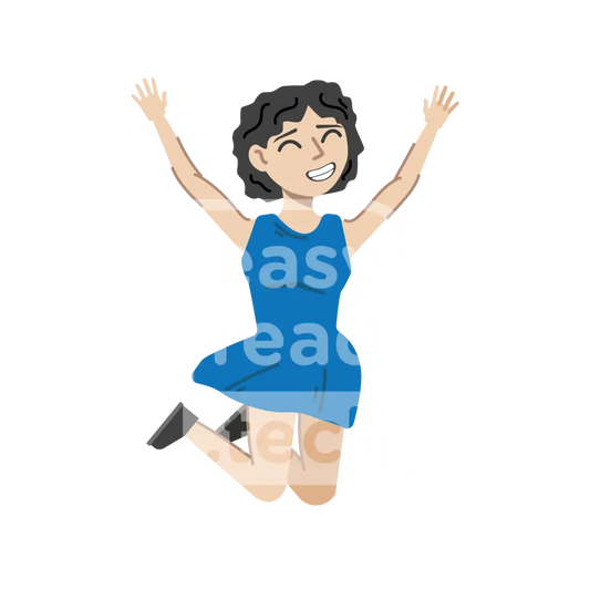 Woman Jumping With Joy
